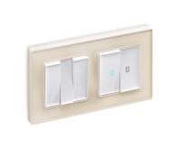 Комплект механизма 2-клавишного выключателя с подсветкой 10000K Ambrella Volt ALFA MA124020