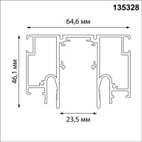 Шинопровод магнитный для монтажа в натяжной потолок 3м (CLAMP) Novotech FLUM 135328