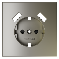Накладка для розетки с заземлением и защитными шторками, с USB A+A Voltum S70 (шелк) VLS000904