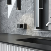 Розетка влагозащ. с зазем. с защит. крышкой и шторками Werkel Gallant (черный с серебром) W5071234 a051146