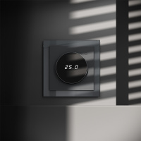 Терморегулятор электронный VOLTUM S70 с индикацией и датчиком, для теплого пола, (графит) VLS070107